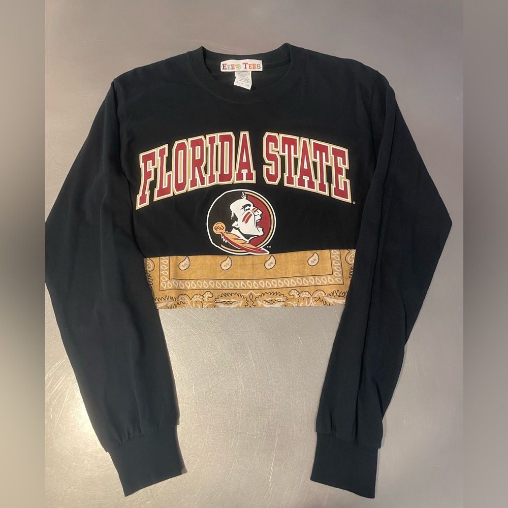 Florida State University long sleeve bandana crop top